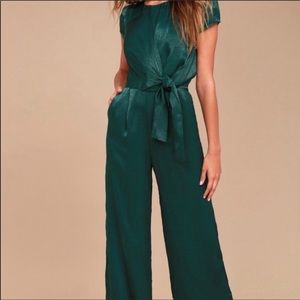 Lulus Wide Leg Green Jumpsuit